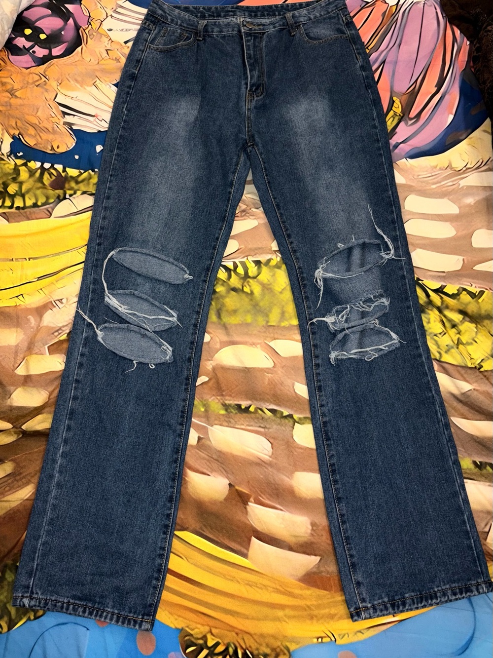 SHEIN Dark Blue Ripped Women’s Jeans